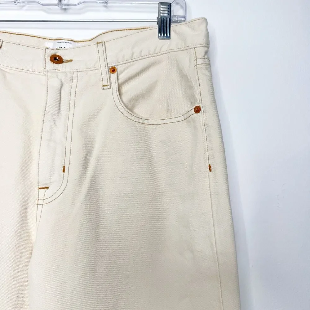 SLVRLAKE Pheonix Winter Ecru Straight Mid Rise Jeans Cream Off White